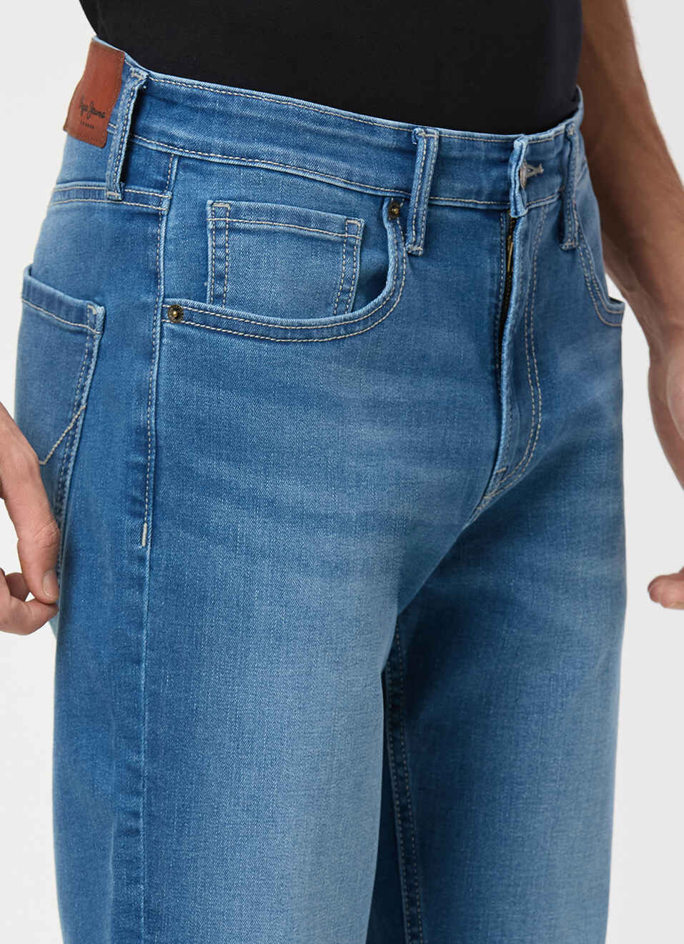 Men Blue Mid Rise Straight Fit All Clima Jeans, , large image number 4