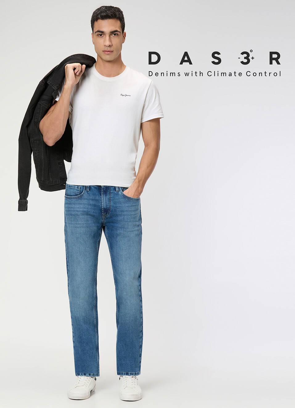 Men Blue Mid Rise Straight Fit All Clima Jeans, , large image number 1