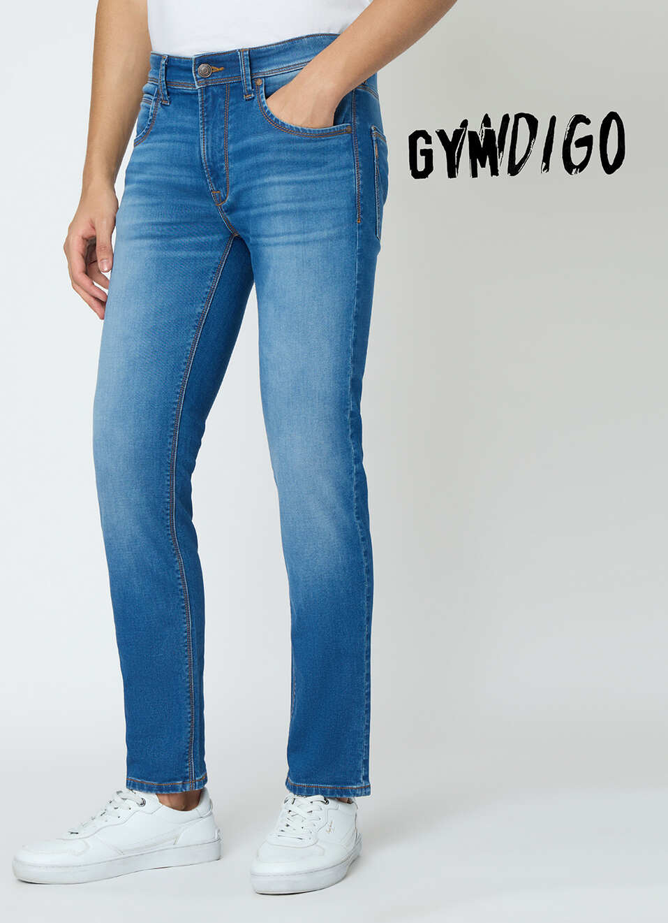 Men Blue Slim Fit Stretchable Jeans, , large image number 2
