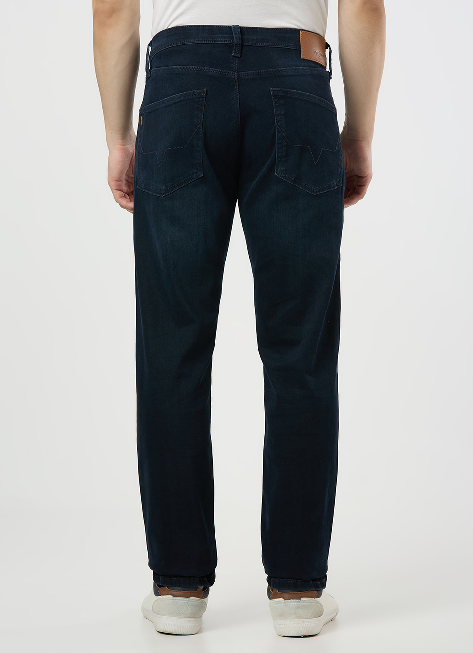 Men Blue Mid Rise Straight Fit Textured Jeans, , large image number 3