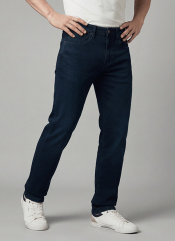 Men Blue Mid Rise Straight Fit Textured Jeans