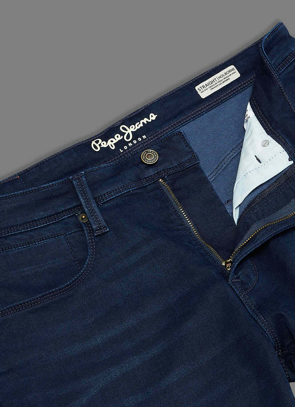 Men Dark Bule Mid Rise Straight Fit Jeans, , large image number 6