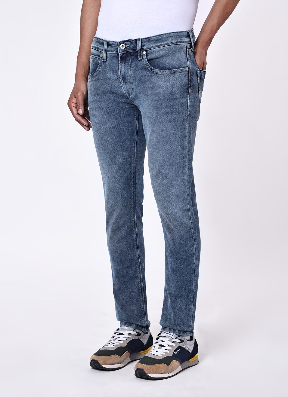 Men Blue Slim Fit Low Rise Stretchable Jeans, , large image number 3