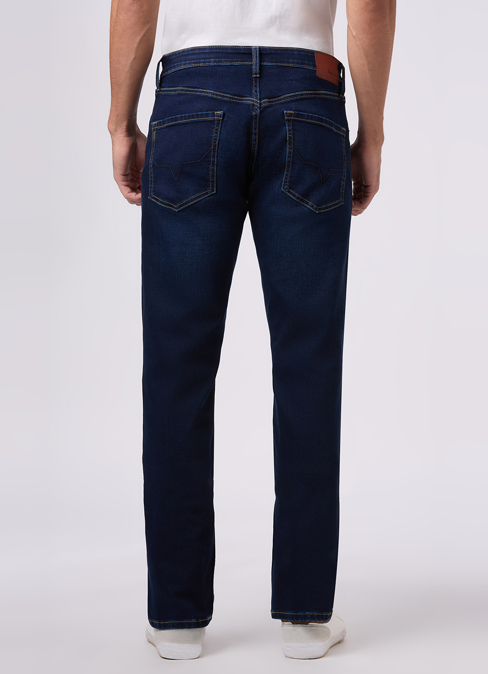 Men Blue Mid Rise Straight Fit All Clima Jeans, , large image number 3