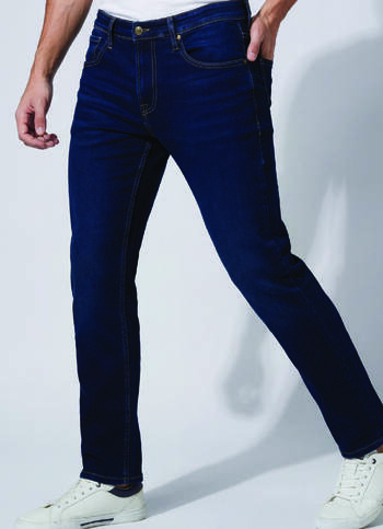 Men Blue Mid Rise Straight Fit All Clima Jeans