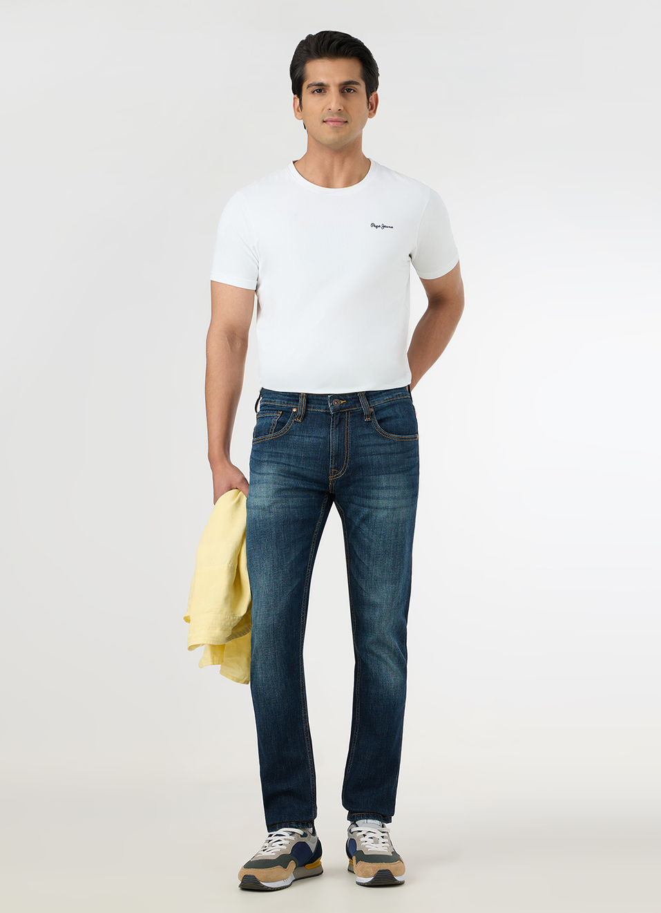 Men Blue Low Rise Slim Fit Stretchable Jeans, , large image number 1