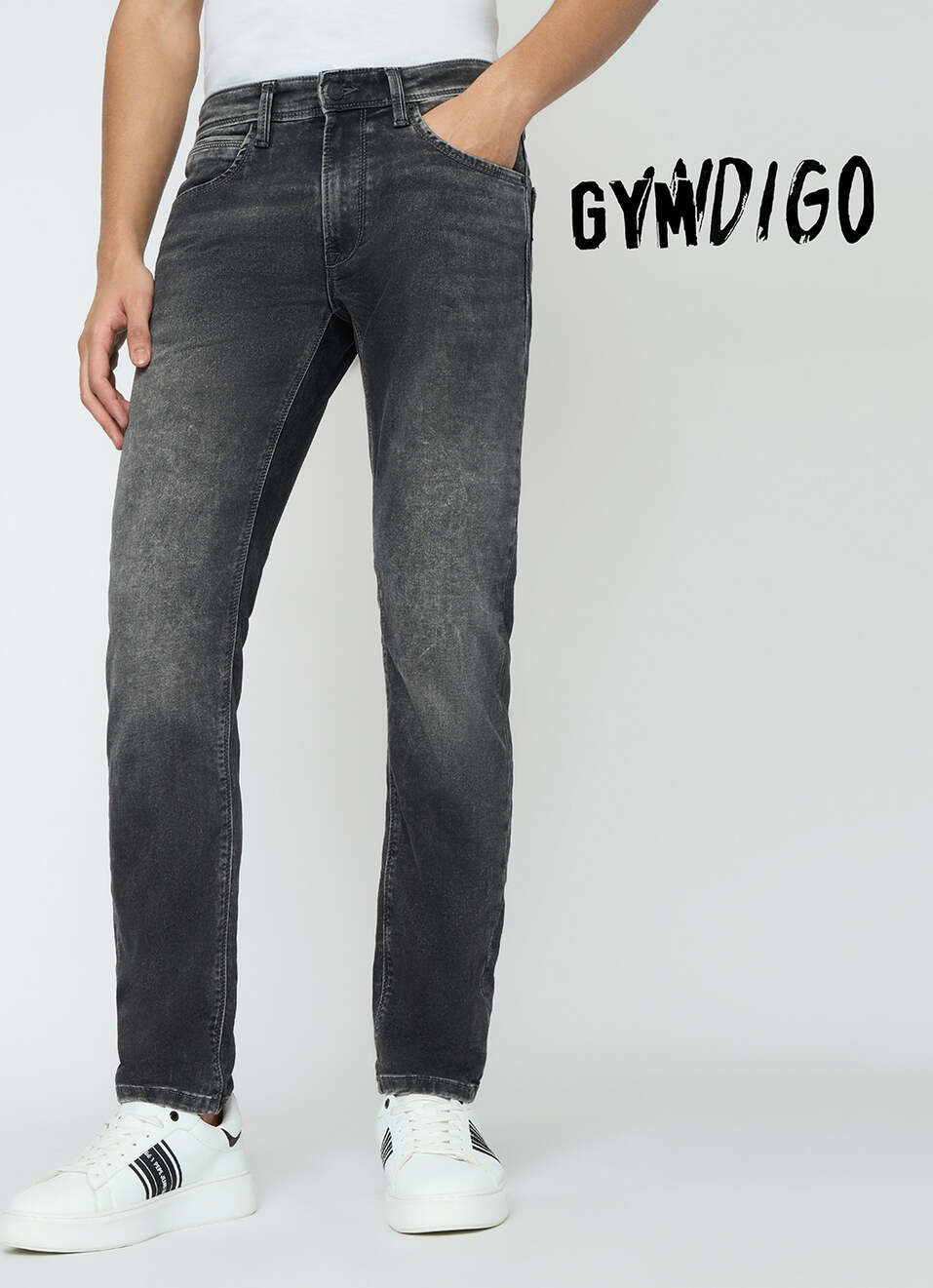 Men Black Slim Fit Stretchable Jeans, , large image number 2