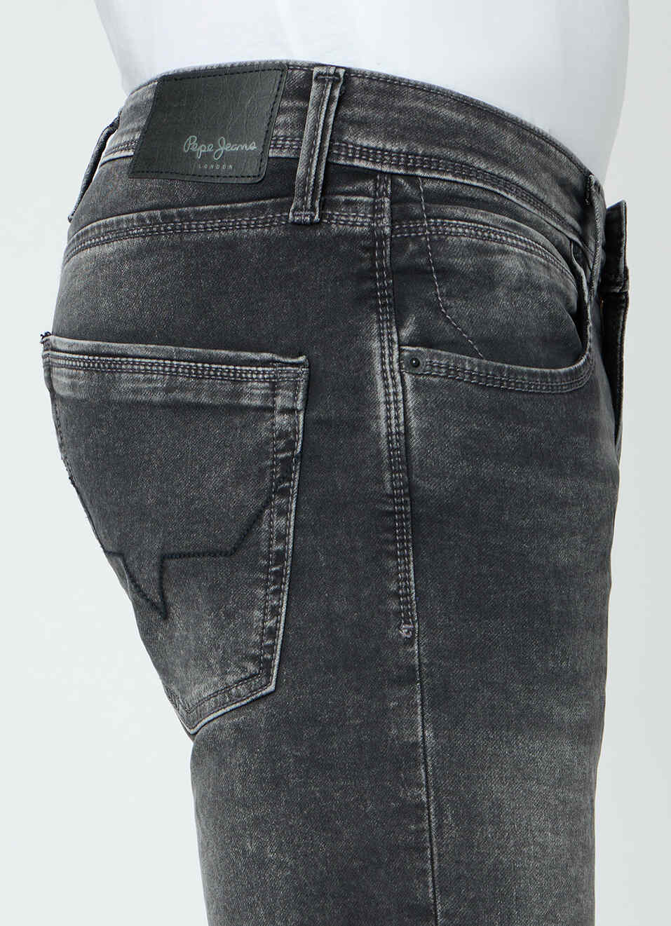 Men Black Slim Fit Stretchable Jeans, , large image number 4