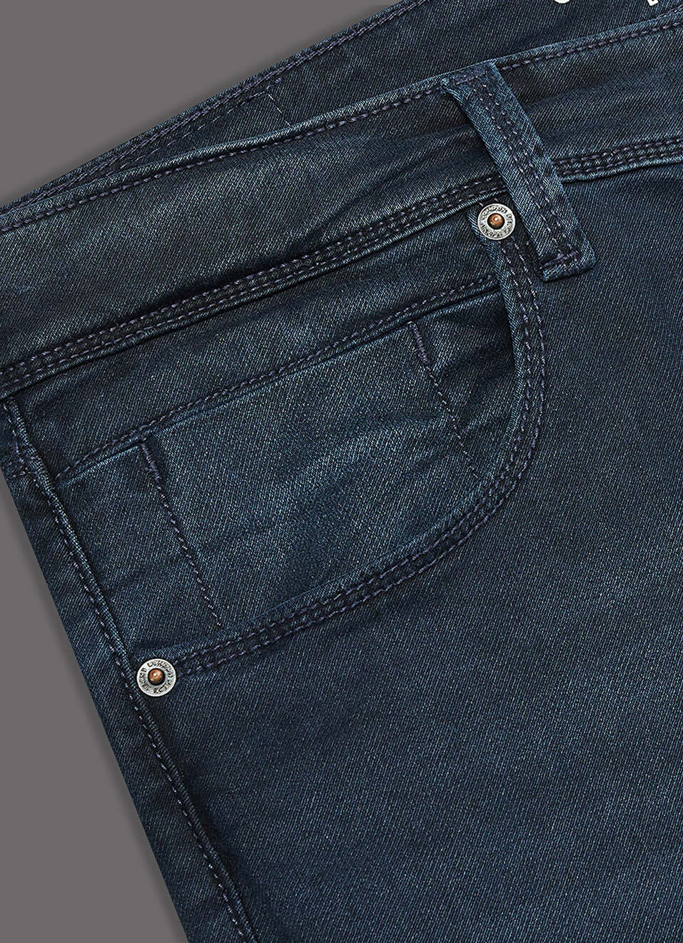 Men Navy Blue Mid Rise Straight Fit Jeans, , large image number 5