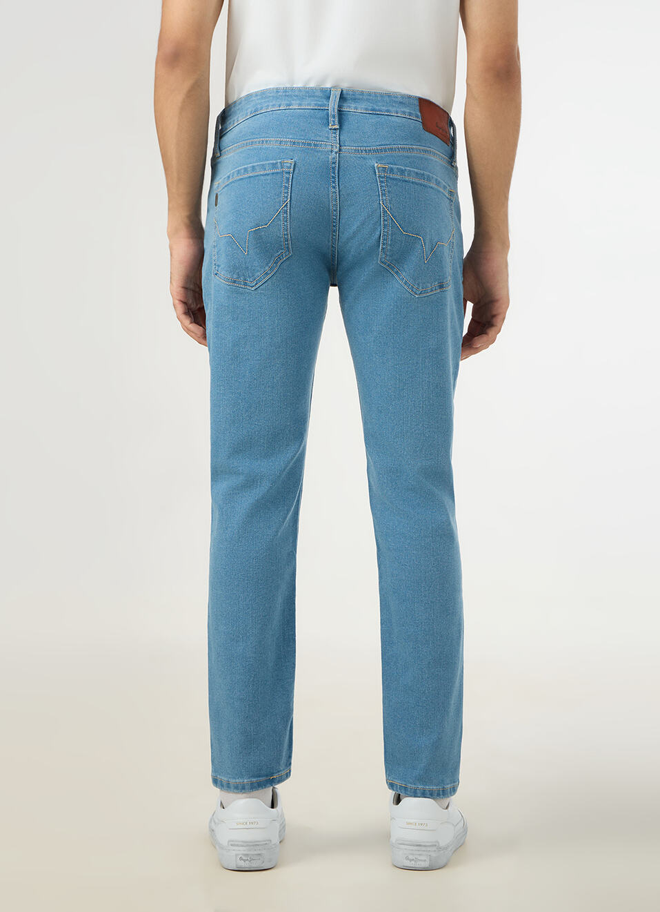 Men Blue Mid Rise Skinny Fit Textured Jeans, , large image number 3