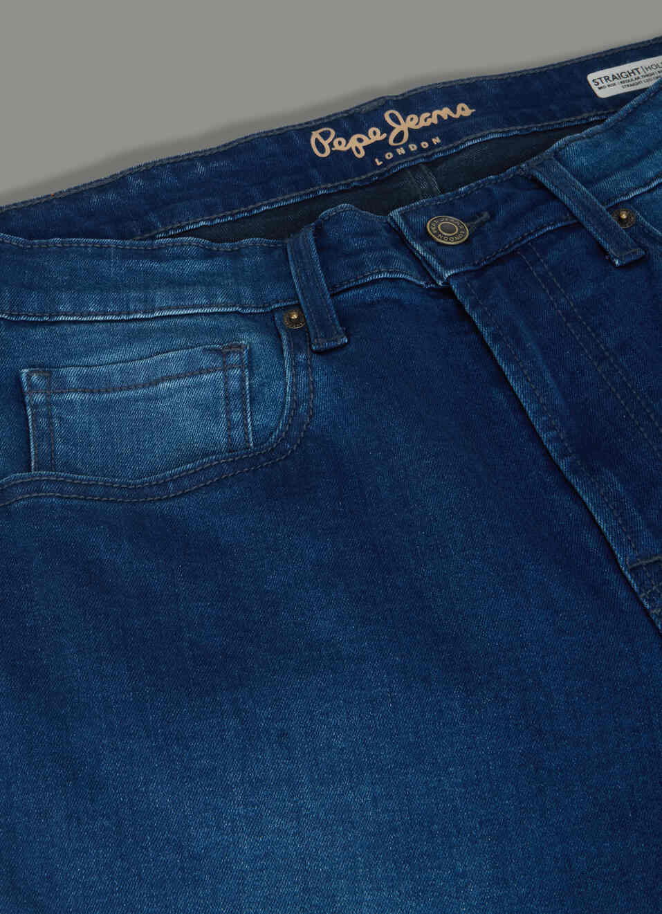 Men Blue Dark Used Straight Fit Mid Rise Stretchable Jeans, , large image number 5