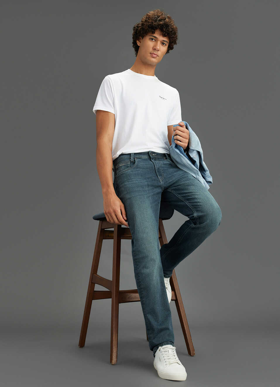 Men Green Mid Rise Straight Fit Jeans, , large image number 1