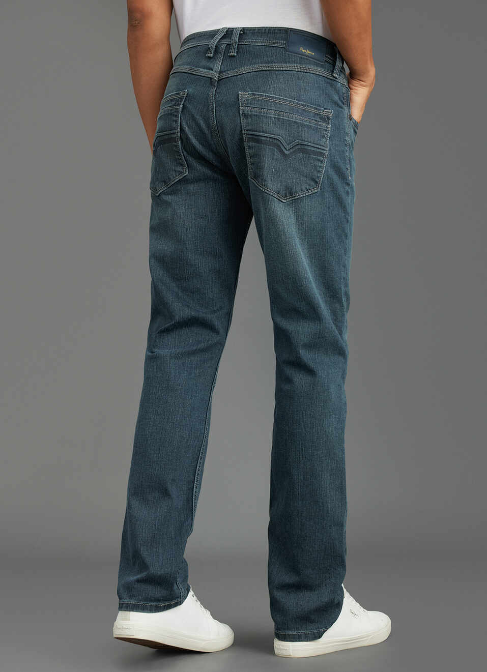 Men Green Mid Rise Straight Fit Jeans, , large image number 3
