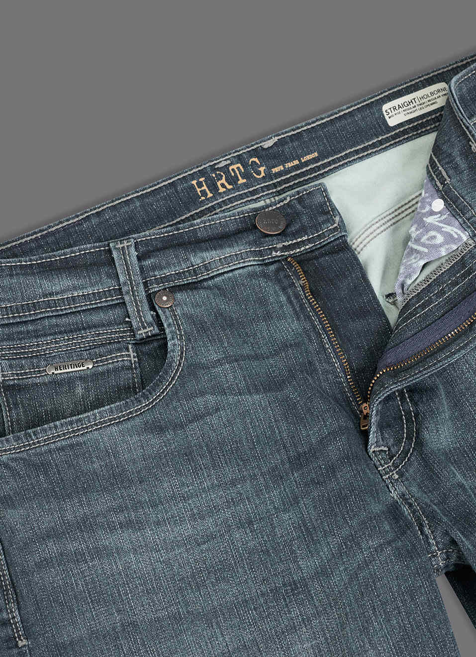 Men Green Mid Rise Straight Fit Jeans, , large image number 6