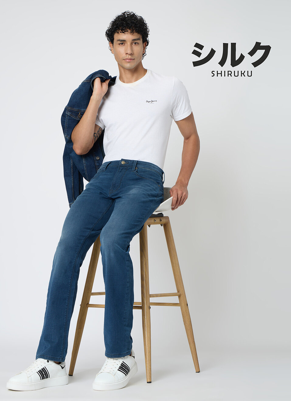 Men Blue Straight Fit Stretchable Jeans, , large image number 1