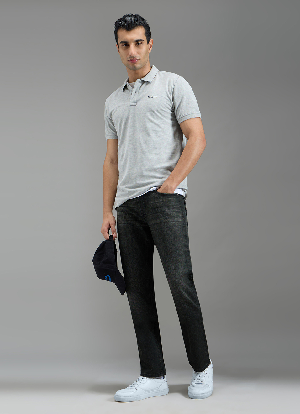 Men Dark Used Straight Fit Jeans, , large image number 1