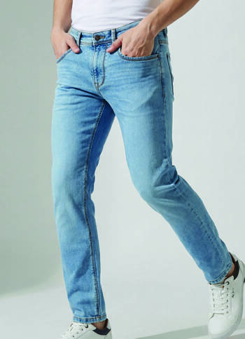 Men Light Blue Low Rise Slim Fit Gymindigo Jeans