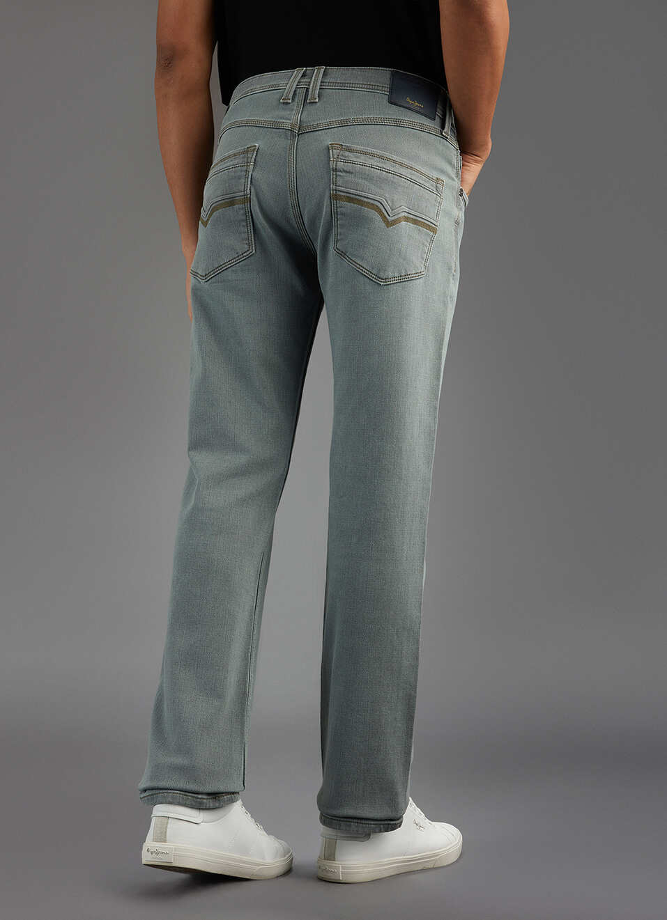 Men Blue Dark Used Straight Fit Mid Rise Stretchable Jeans, , large image number 3