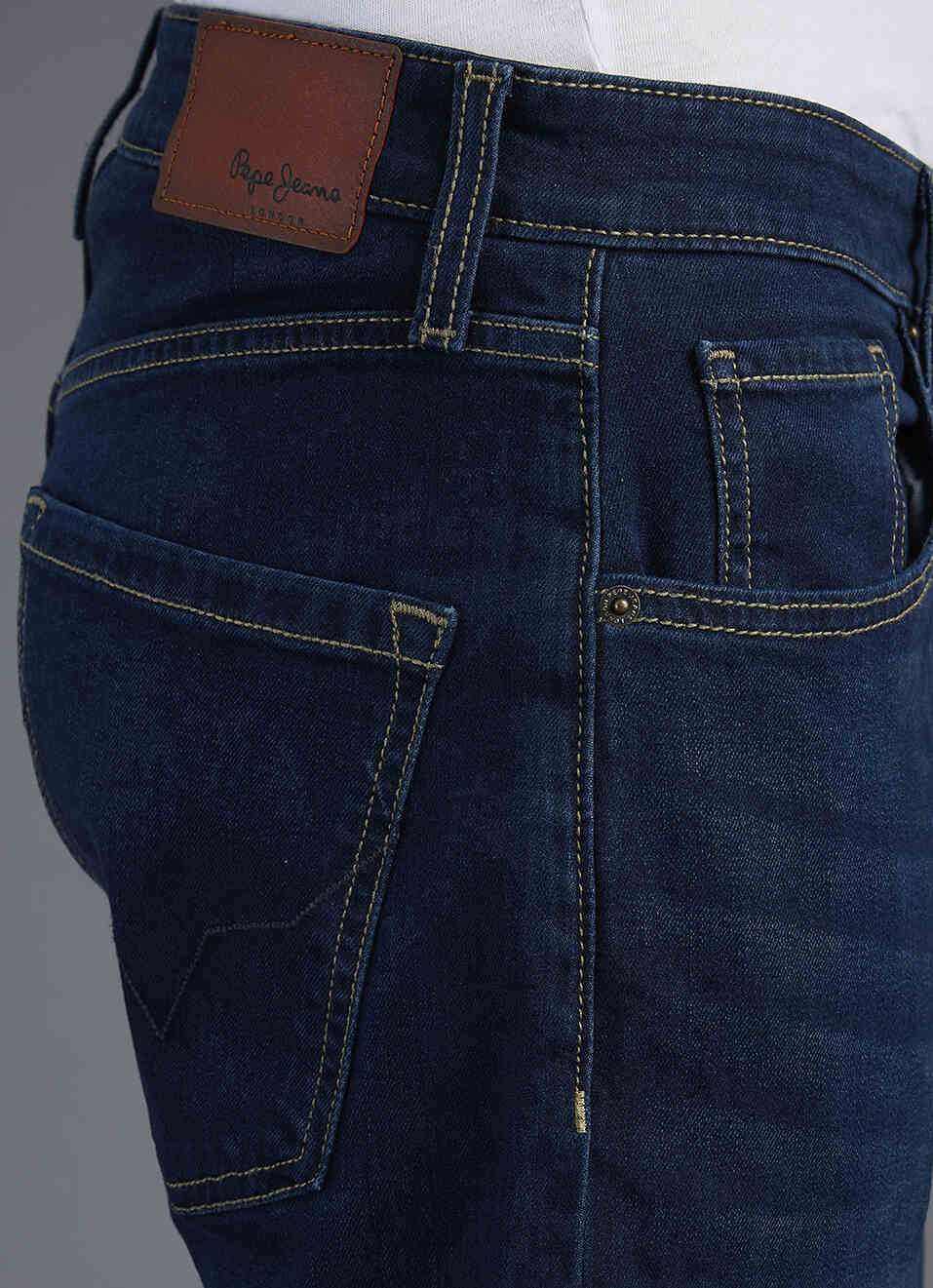 Men Blue Straight Fit Mid Rise Stretchable Jeans, , large image number 4