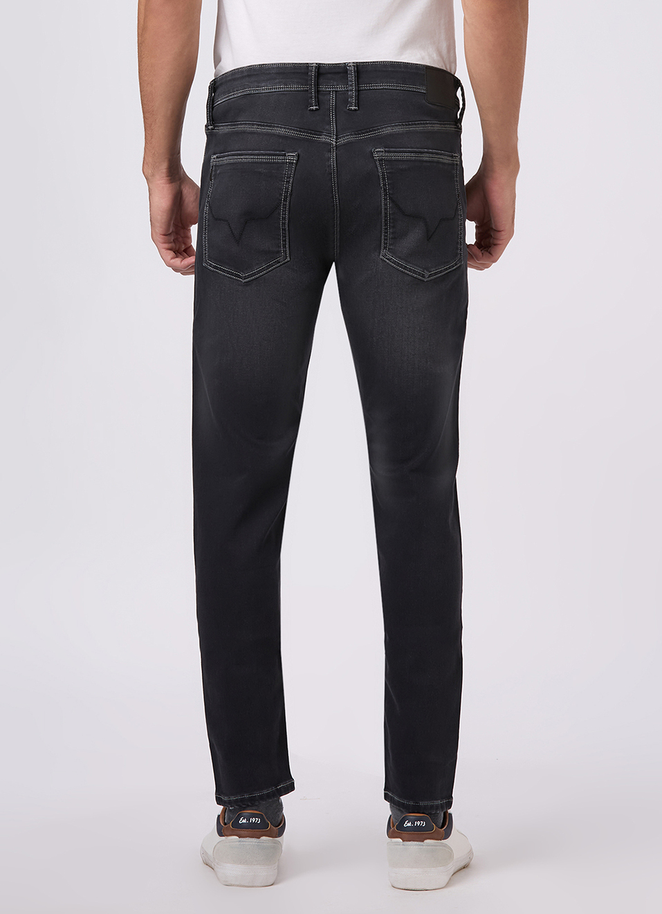 Men Black Mid Rise Slim Fit Gymindigo Jeans, , large image number 3