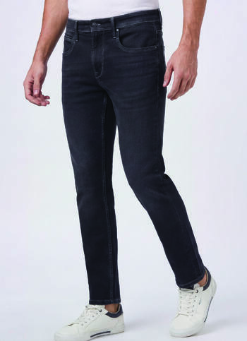 Men Black Mid Rise Slim Fit Gymindigo Jeans