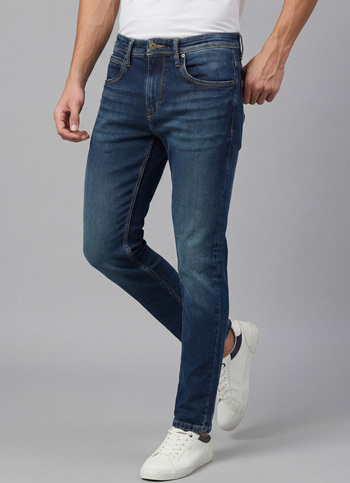 Men Blue Mid Rise Slim Fit Gymindigo Jeans