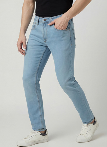 Men Light Blue Low Rise Slim Fit Stretchable Jeans