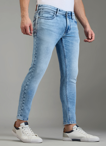 Men Blue Skinny Fit Mid Rise Stretchable Jeans