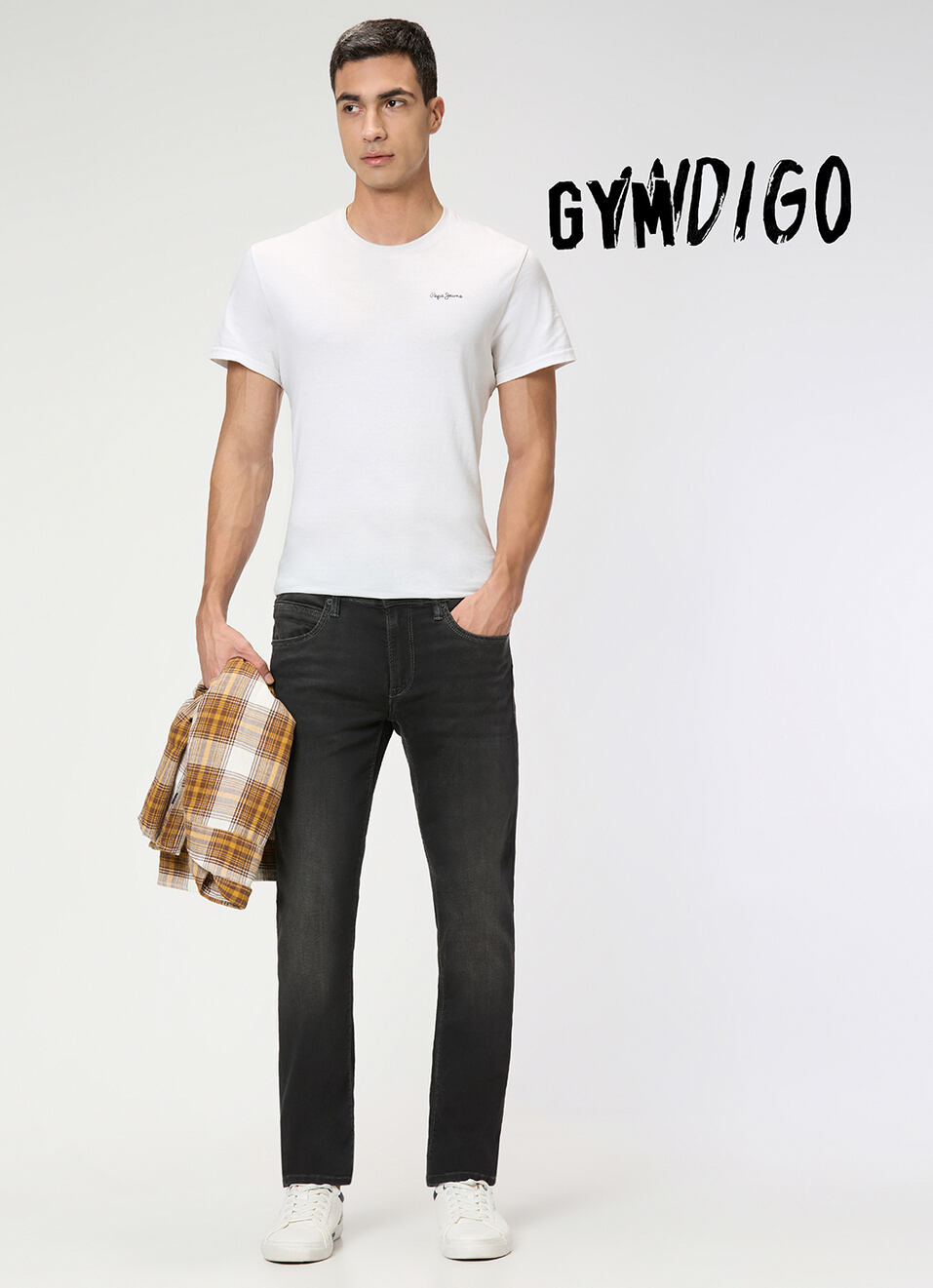 Men Black Mid Rise Slim Fit All Clima Jeans, , large image number 1