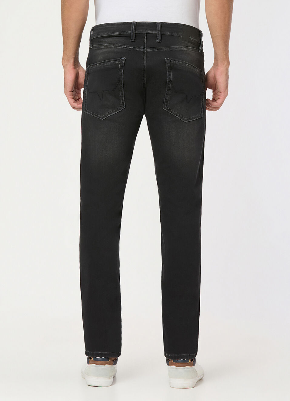 Men Black Mid Rise Slim Fit All Clima Jeans, , large image number 3