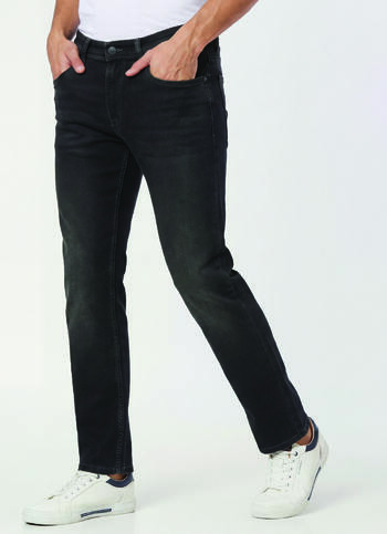 Men Black Mid Rise Slim Fit All Clima Jeans
