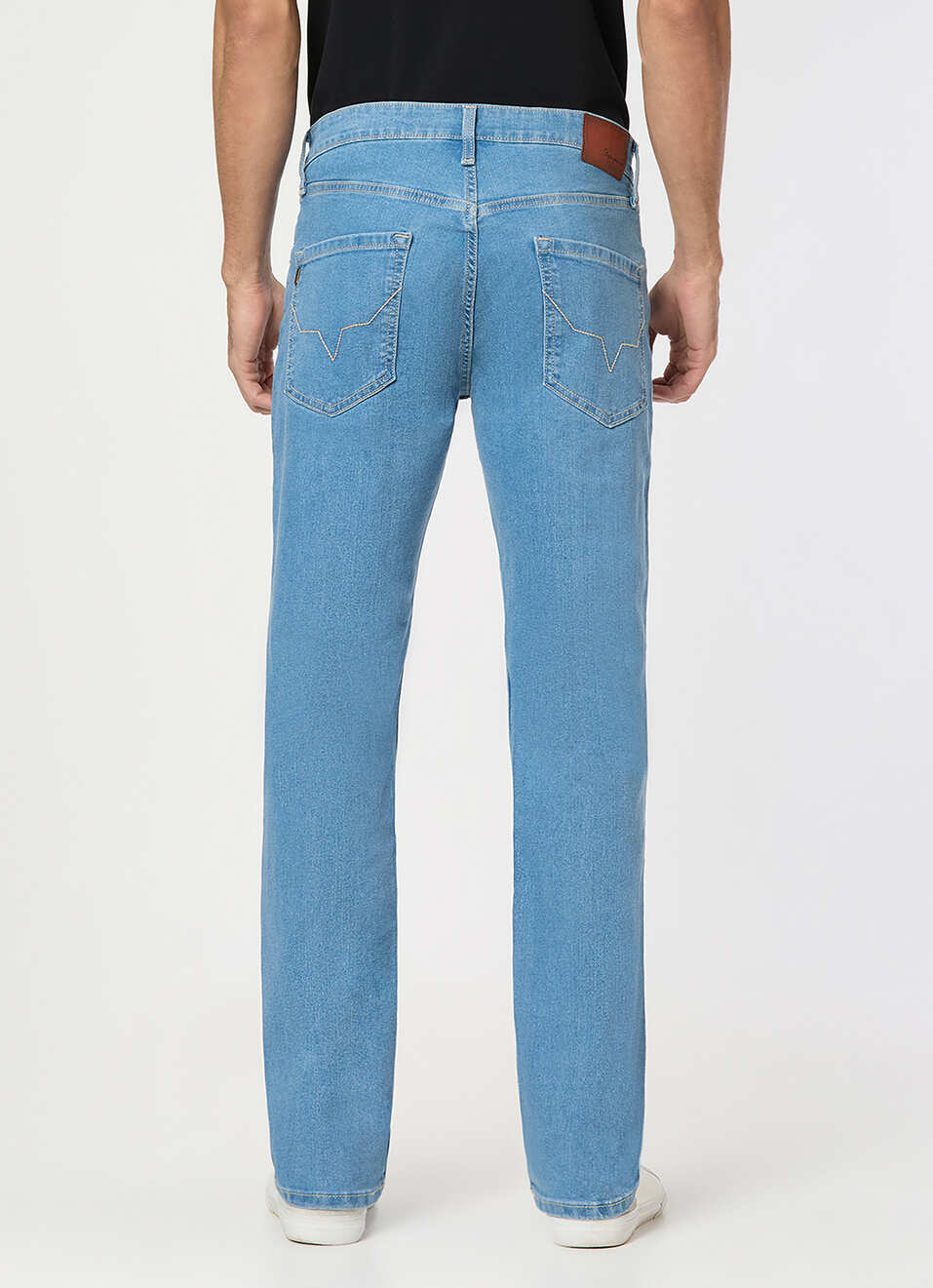 Men Blue Mid Rise Straight Fit All Clima Jeans, , large image number 3