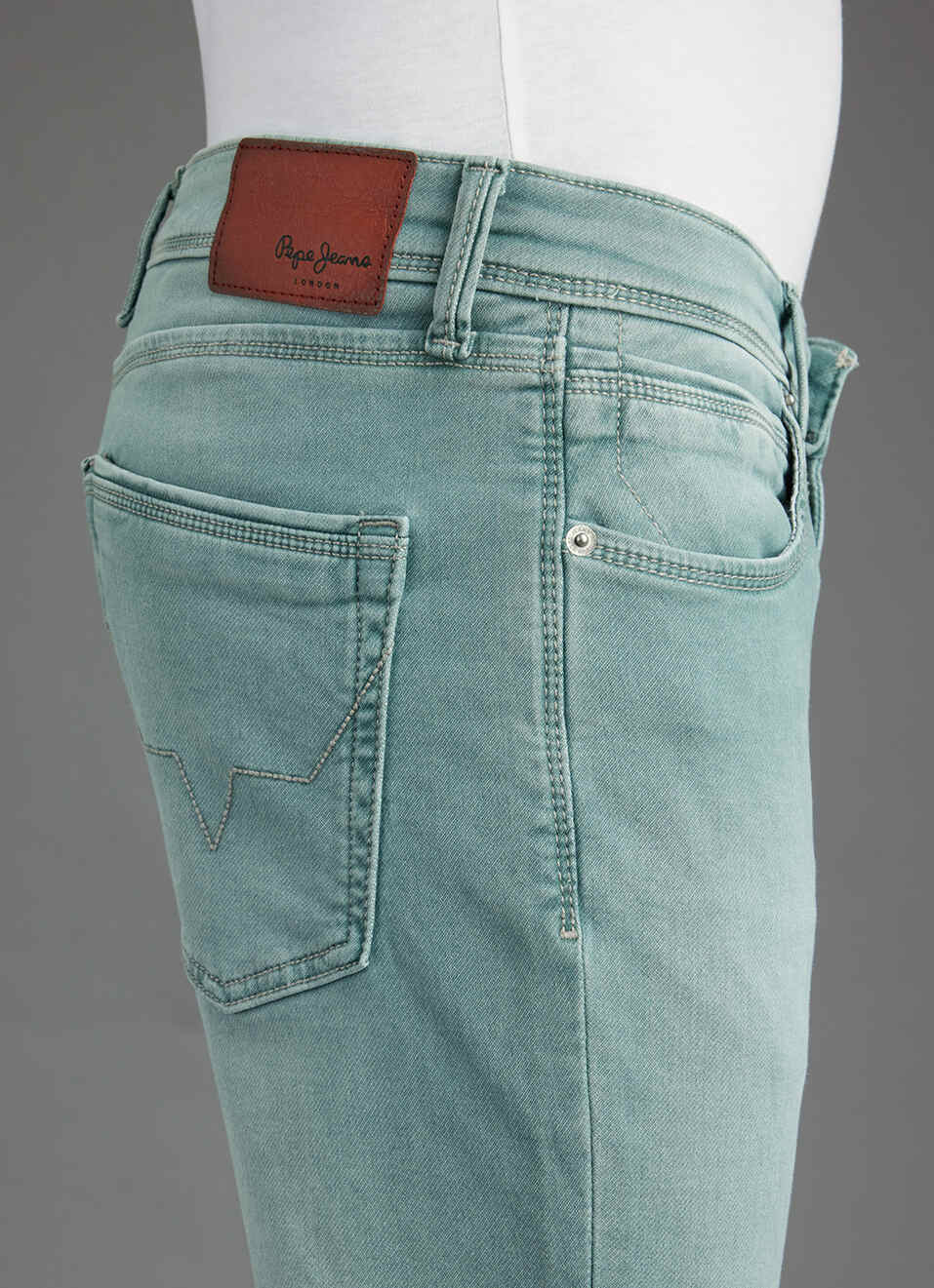 Men Mint Green Mid Rise Skinny Fit Ankle Jeans, , large image number 4