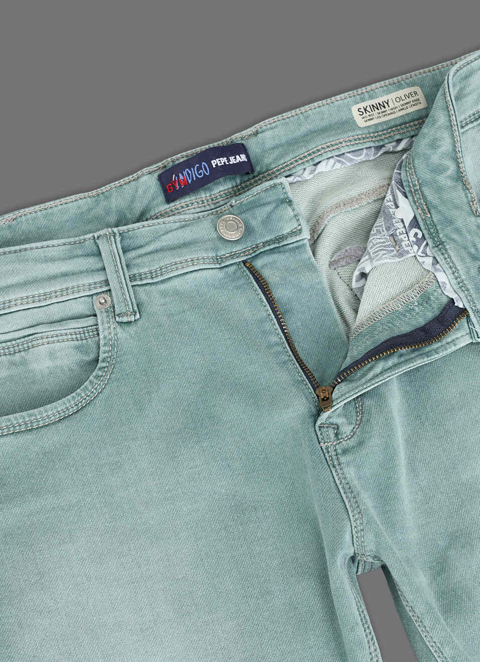 Men Mint Green Mid Rise Skinny Fit Ankle Jeans, , large image number 6