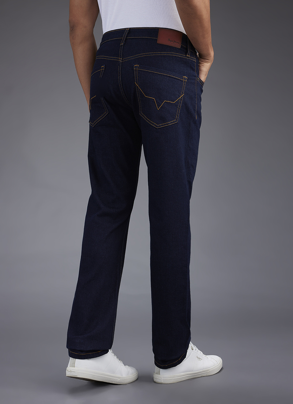 Men Blue Straight Fit Mid Rise Stretchable Jeans, , large image number 3