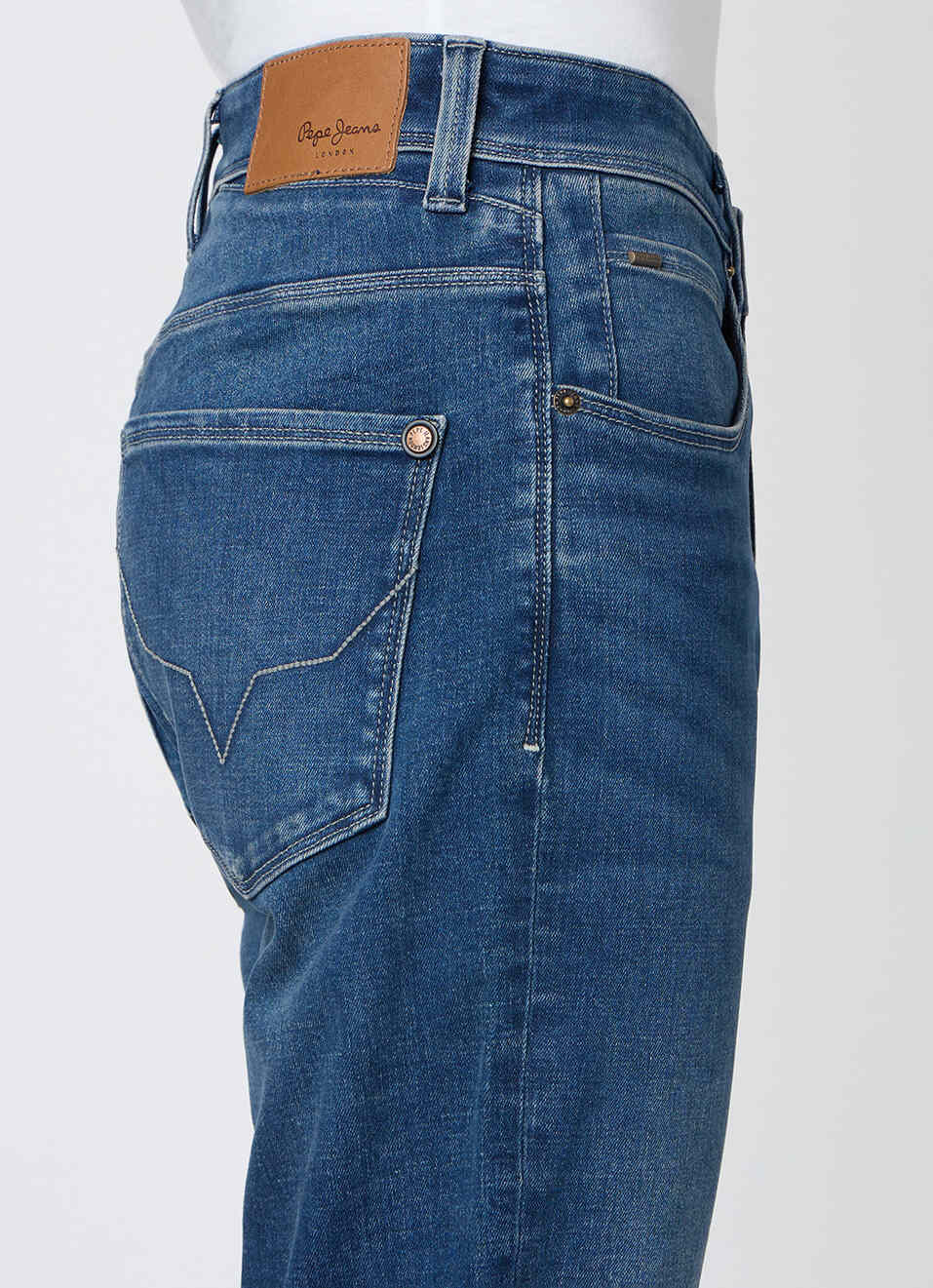 Men Blue Mid Rise Straight Fit Stretchable Jeans, , large image number 4