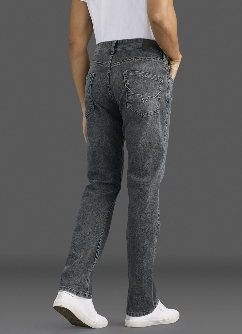 Men Dark Grey Mid Rise Slim Fit Jeans , , large image number 3