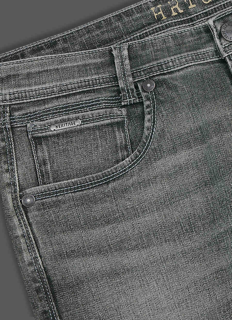 Men Dark Grey Mid Rise Slim Fit Jeans , , large image number 5