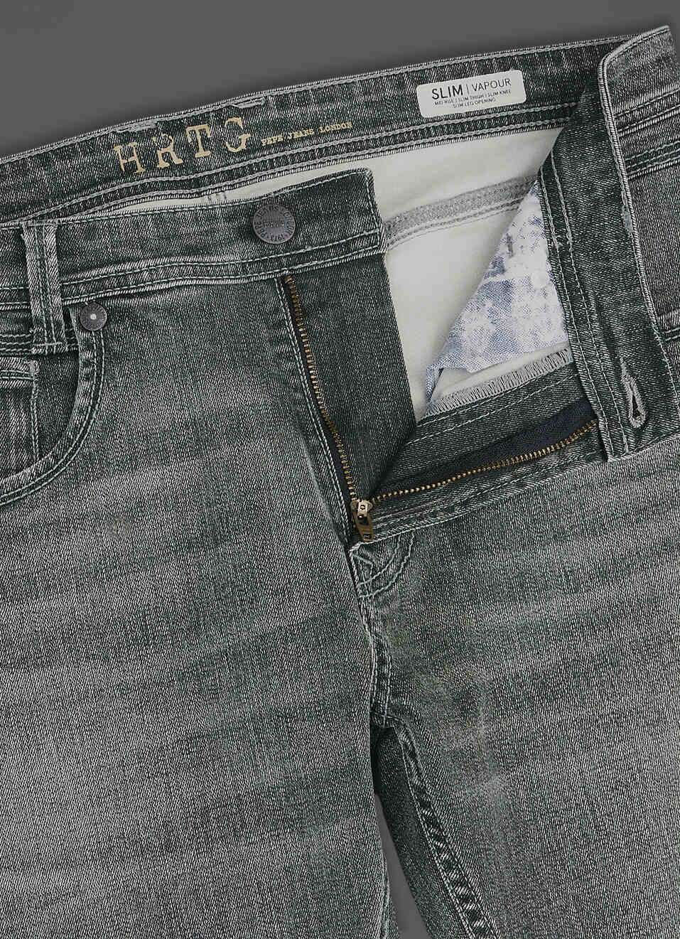 Men Dark Grey Mid Rise Slim Fit Jeans , , large image number 6