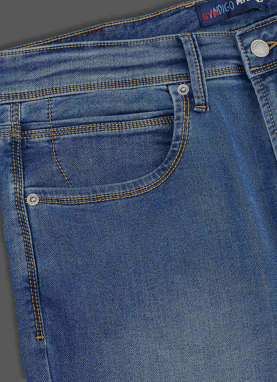 Men Blue Mid Rise Tapered Fit Jeans , , large image number 5