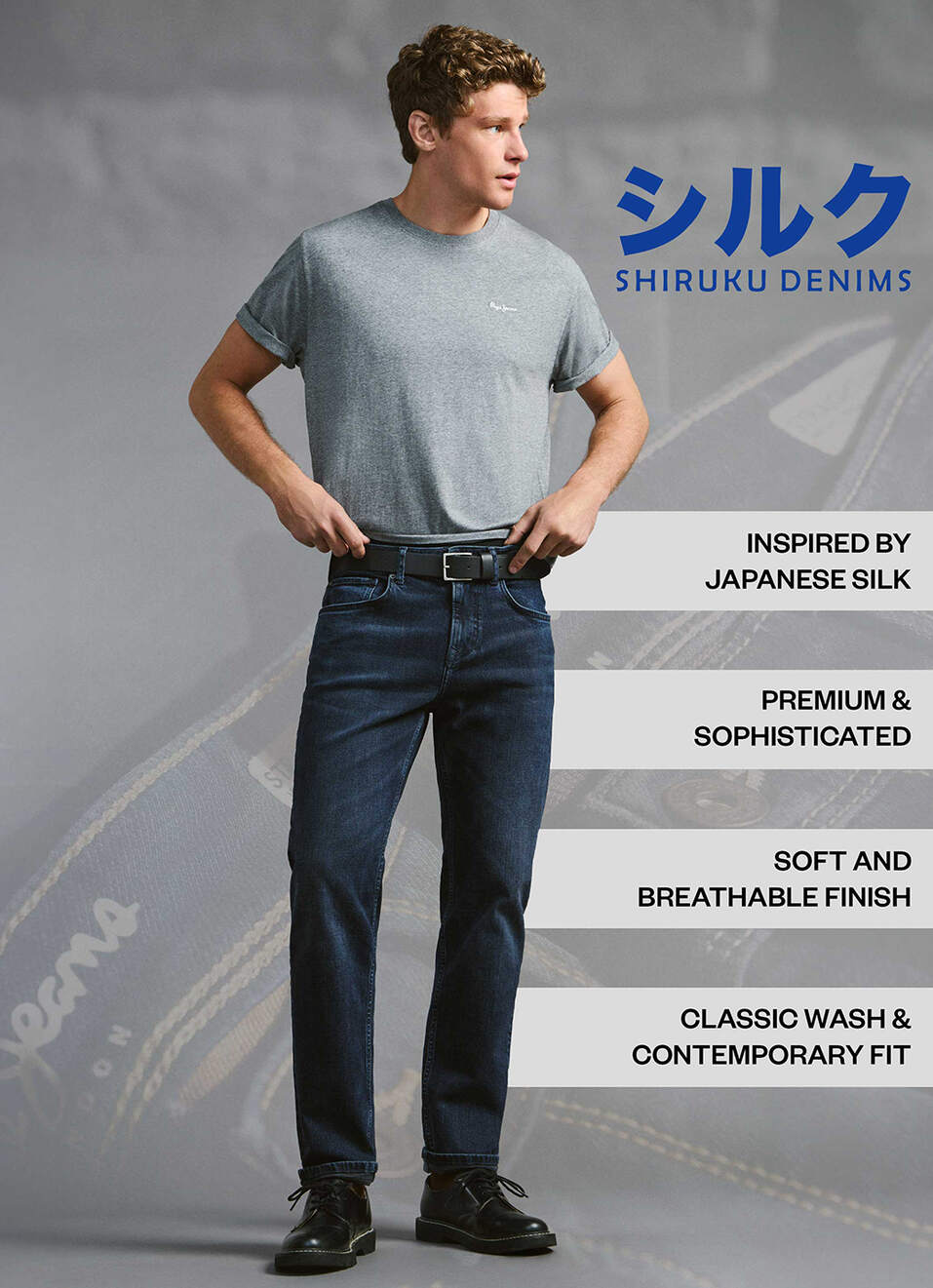 Men Blue Mid Rise Straight Fit Textured Jeans, , large image number 5