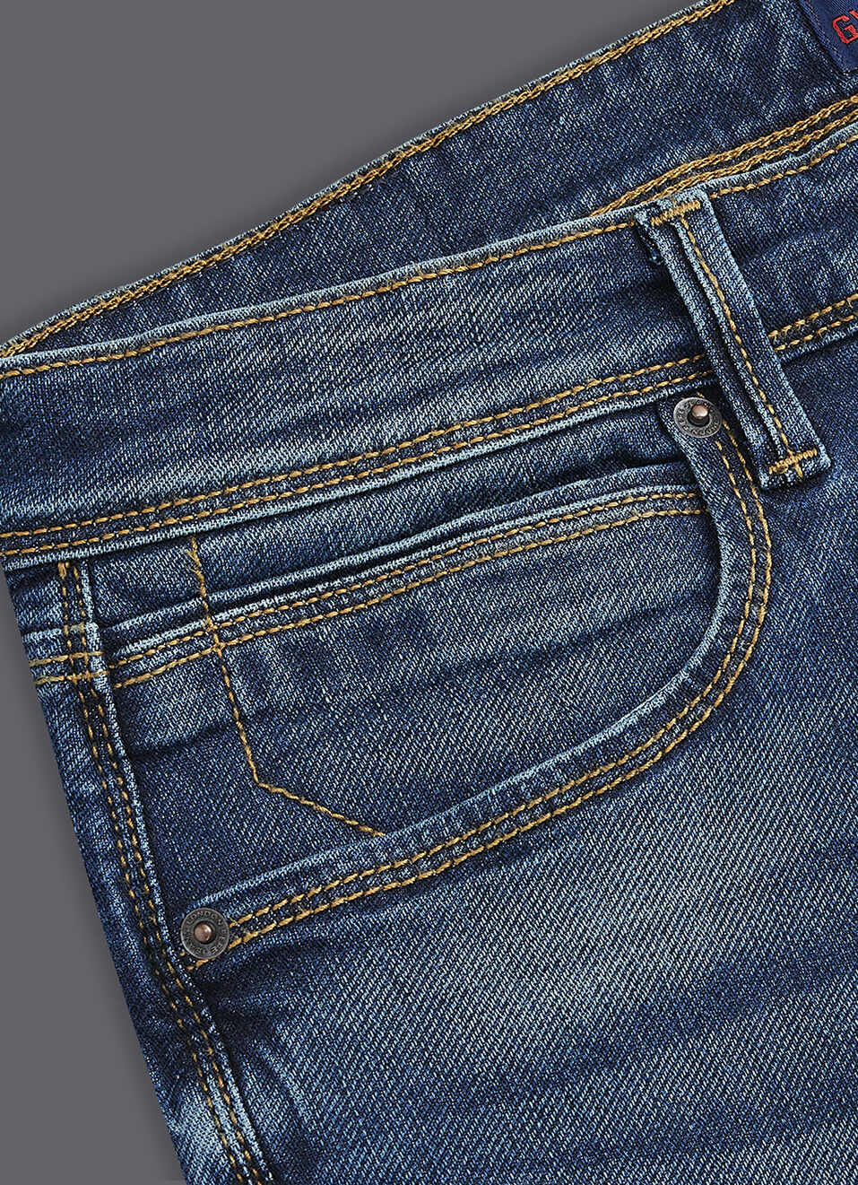 Men Blue Slim Fit Mid Rise Stretchable Jeans, , large image number 5