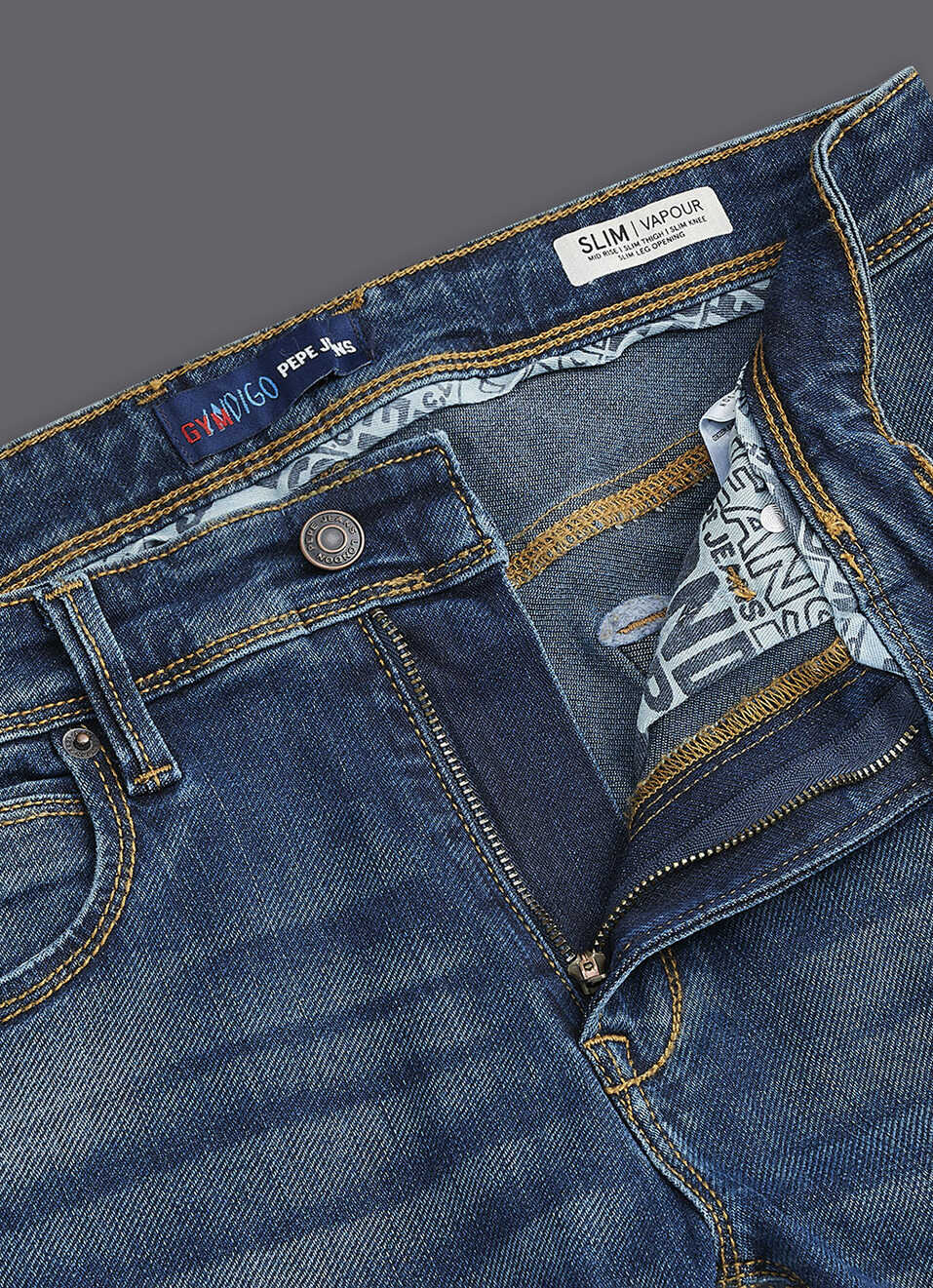 Men Blue Slim Fit Mid Rise Stretchable Jeans, , large image number 6
