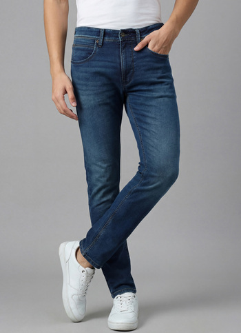 Men Green Slim Fit Stretchable Jeans