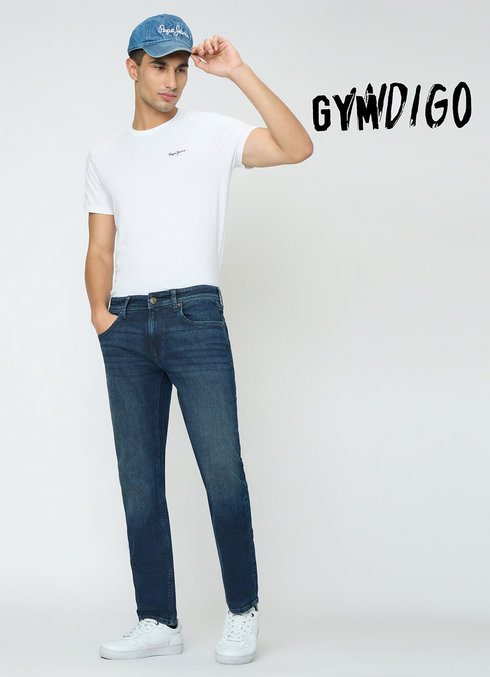 Men Blue Mid Rise Straight Fit Stretchable Jeans, , large image number 1