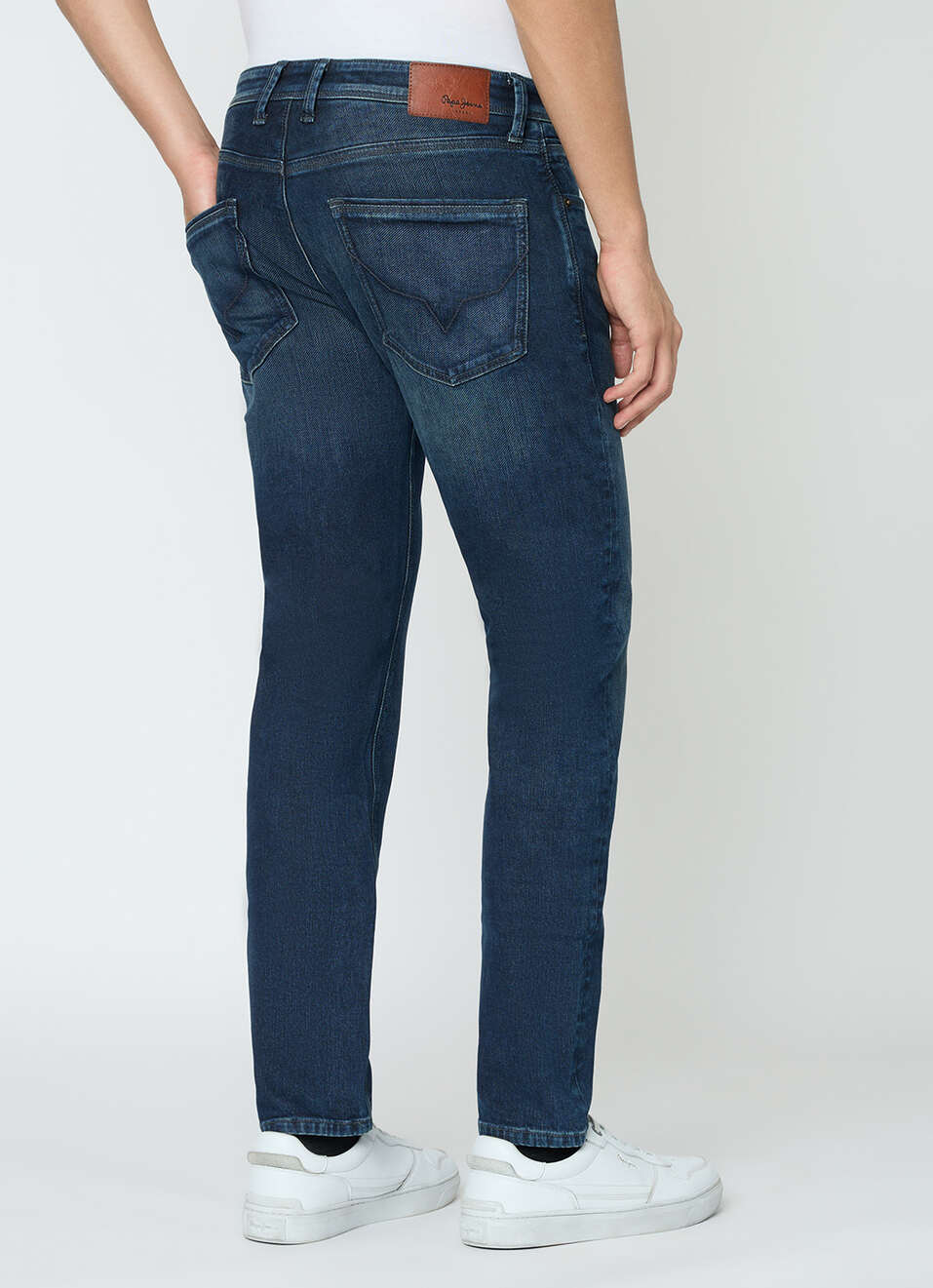 Men Blue Mid Rise Straight Fit Stretchable Jeans, , large image number 3