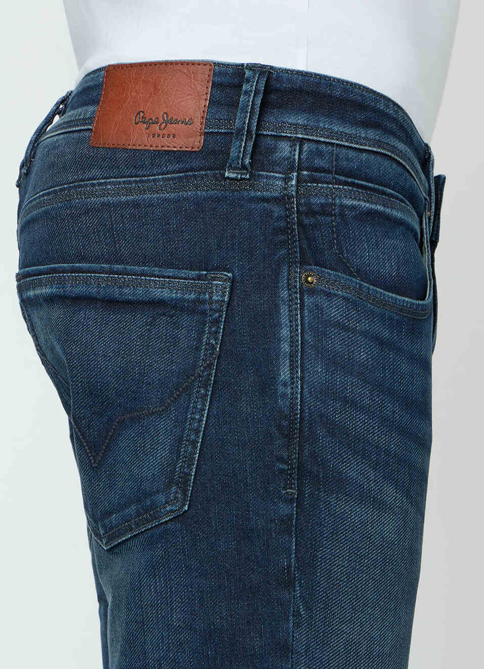 Men Blue Mid Rise Straight Fit Stretchable Jeans, , large image number 4