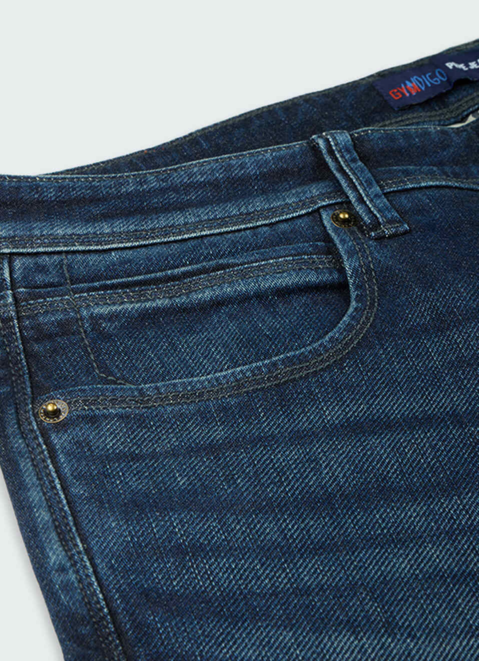 Men Blue Mid Rise Straight Fit Stretchable Jeans, , large image number 5