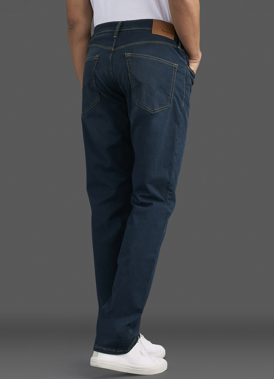 Men Dark Blue Mid Rise Straight Fit Jeans, , large image number 3