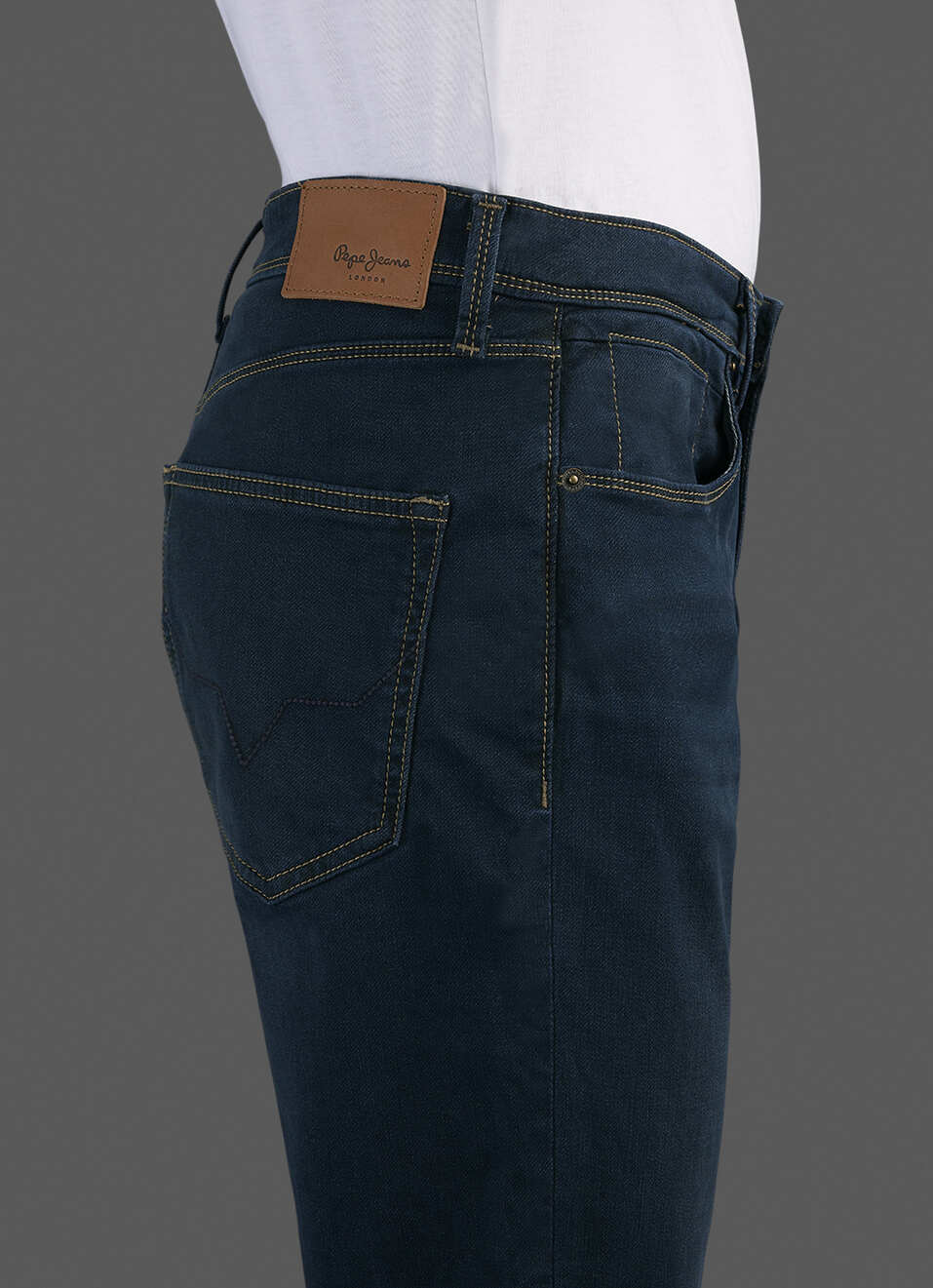 Men Dark Blue Mid Rise Straight Fit Jeans, , large image number 4